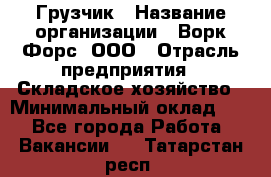 Грузчик › Название организации ­ Ворк Форс, ООО › Отрасль предприятия ­ Складское хозяйство › Минимальный оклад ­ 1 - Все города Работа » Вакансии   . Татарстан респ.